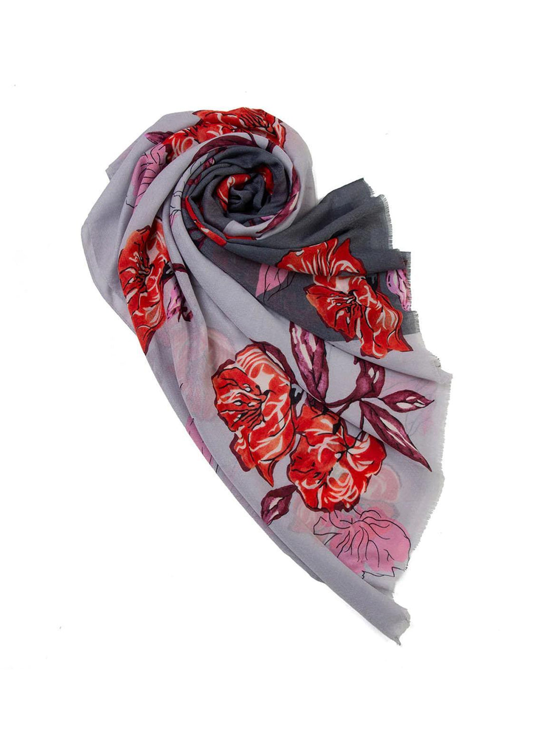 Abaya pk Printed Lawn  Hijab ABA22PH GREY FLORET - Printed Hijabs