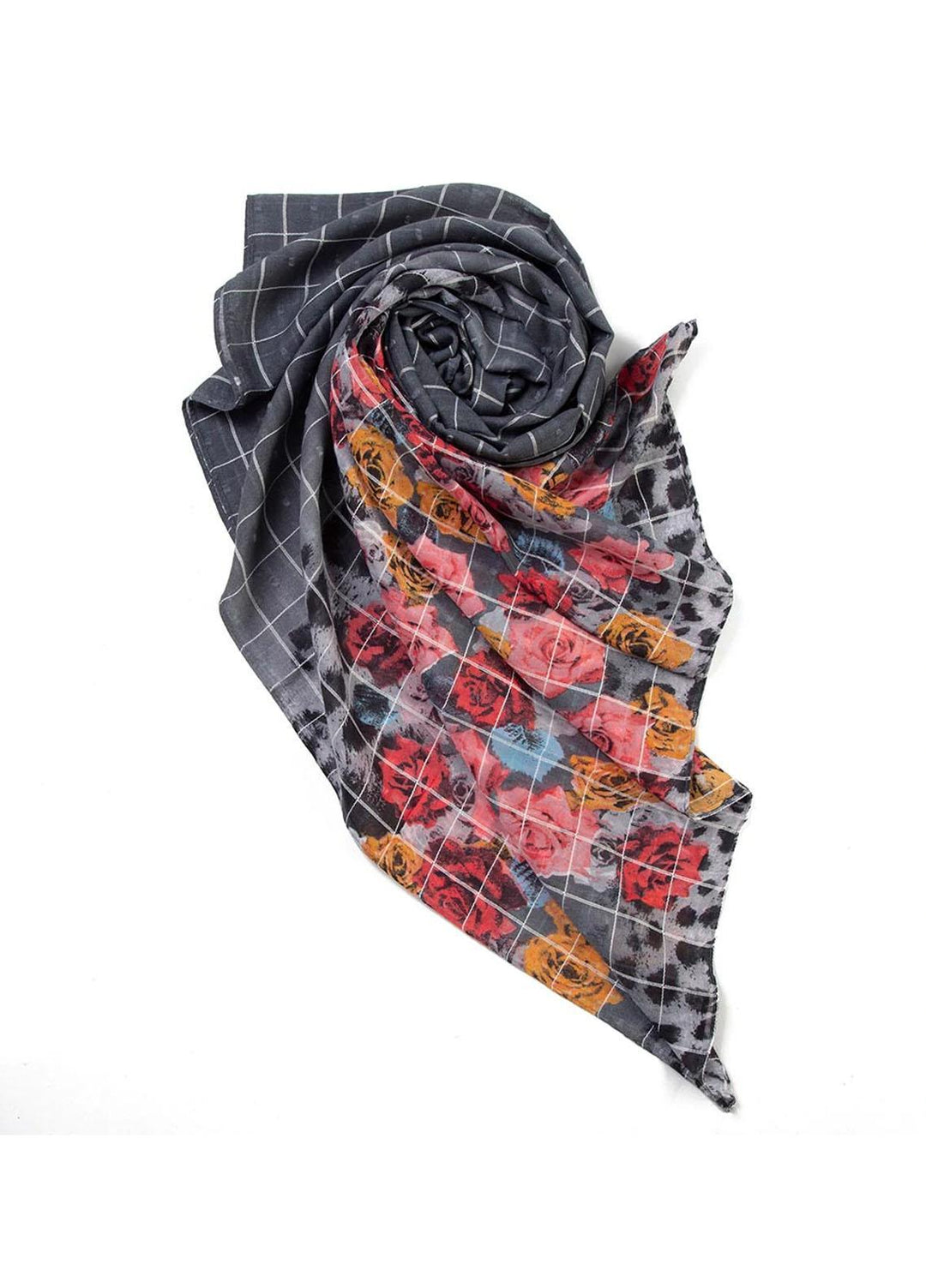 Abaya pk Printed Lawn  Hijab ABA22PH GREY ROSY - Printed Hijabs