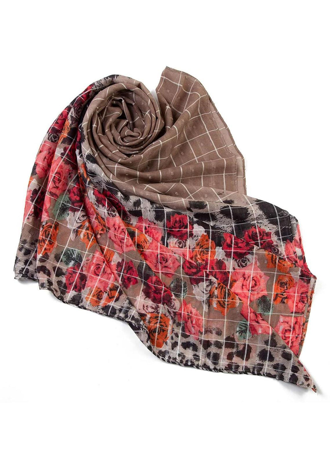 Abaya pk Printed Lawn  Hijab ABA22PH BROWN ROSY - Printed Hijabs