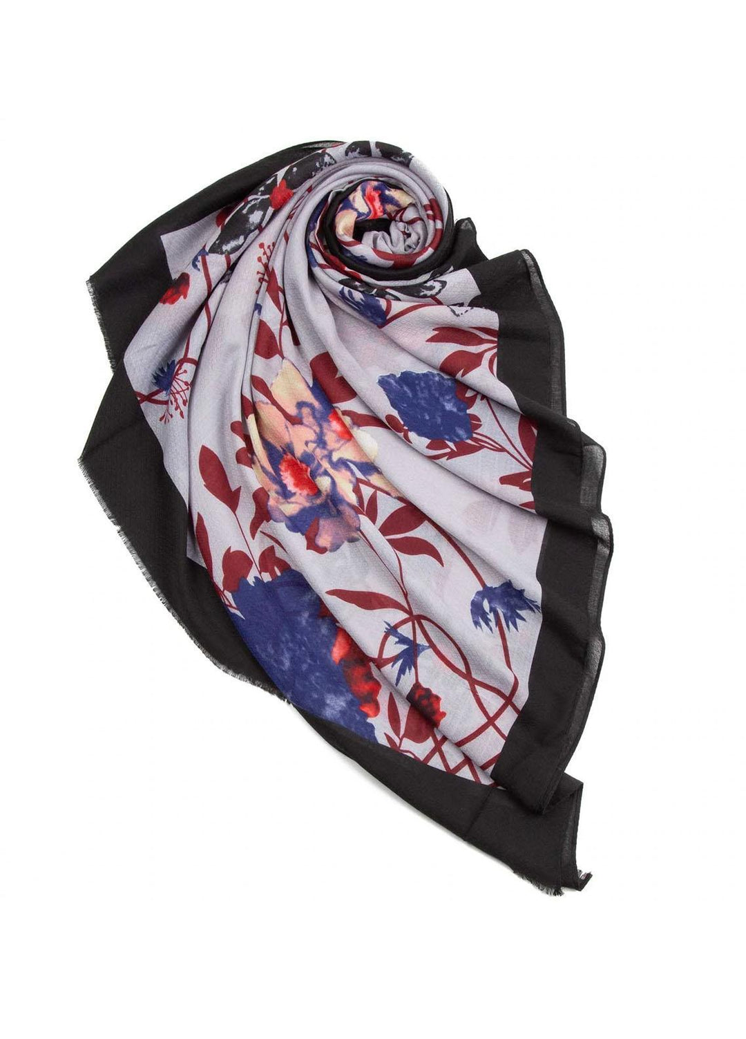 Abaya pk Printed Lawn  Hijab ABA22PH ASH GREY FLORAL - Printed Hijabs