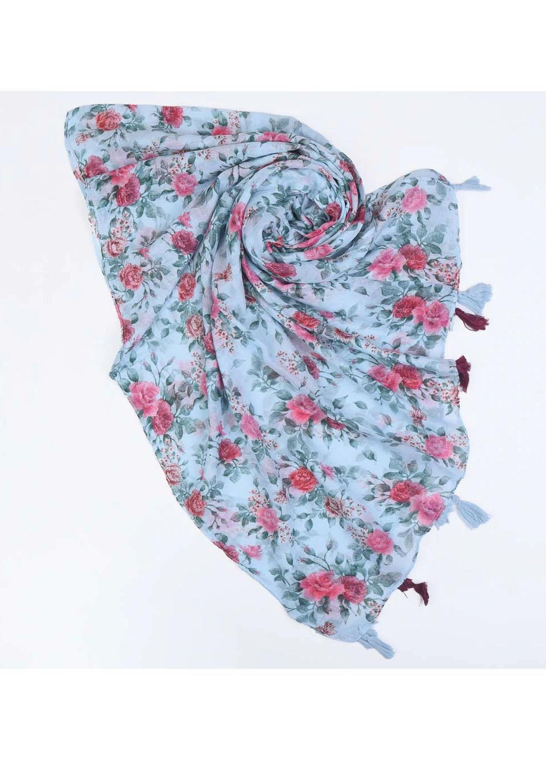 Abaya pk Printed Cotton  Hijab ABA22PH BLUE TASSEL - Printed Hijabs