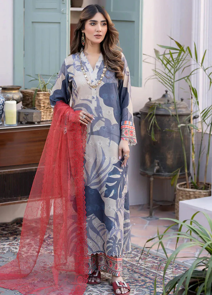 Printkari By Noorma Kaamal Embroidered Lawn Suit Unstitched 3 Piece NK24PK2 NK-PK-14 - Summer Collection