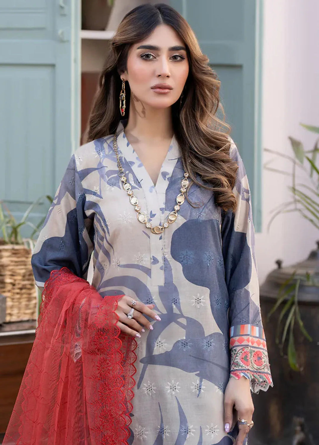 Printkari By Noorma Kaamal Embroidered Lawn Suit Unstitched 3 Piece NK24PK2 NK-PK-14 - Summer Collection