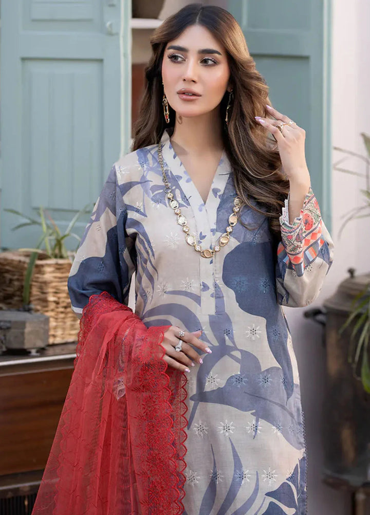 Printkari By Noorma Kaamal Embroidered Lawn Suit Unstitched 3 Piece NK24PK2 NK-PK-14 - Summer Collection