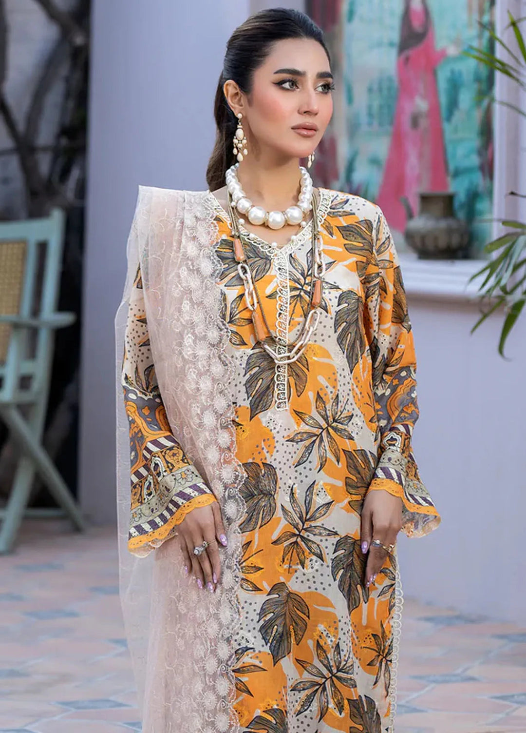 Printkari By Noorma Kaamal Embroidered Lawn Suit Unstitched 3 Piece NK24PK2 NK-PK-18 - Summer Collection