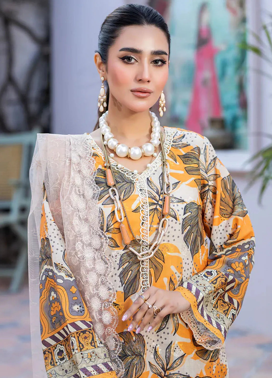 Printkari By Noorma Kaamal Embroidered Lawn Suit Unstitched 3 Piece NK24PK2 NK-PK-18 - Summer Collection