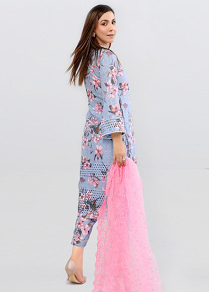 PrintKari By Noorma Kaamal Chikankari Schiffli Suits Unstitched 3 Piece NK23PK NK-DCP-03 - Summer Collection