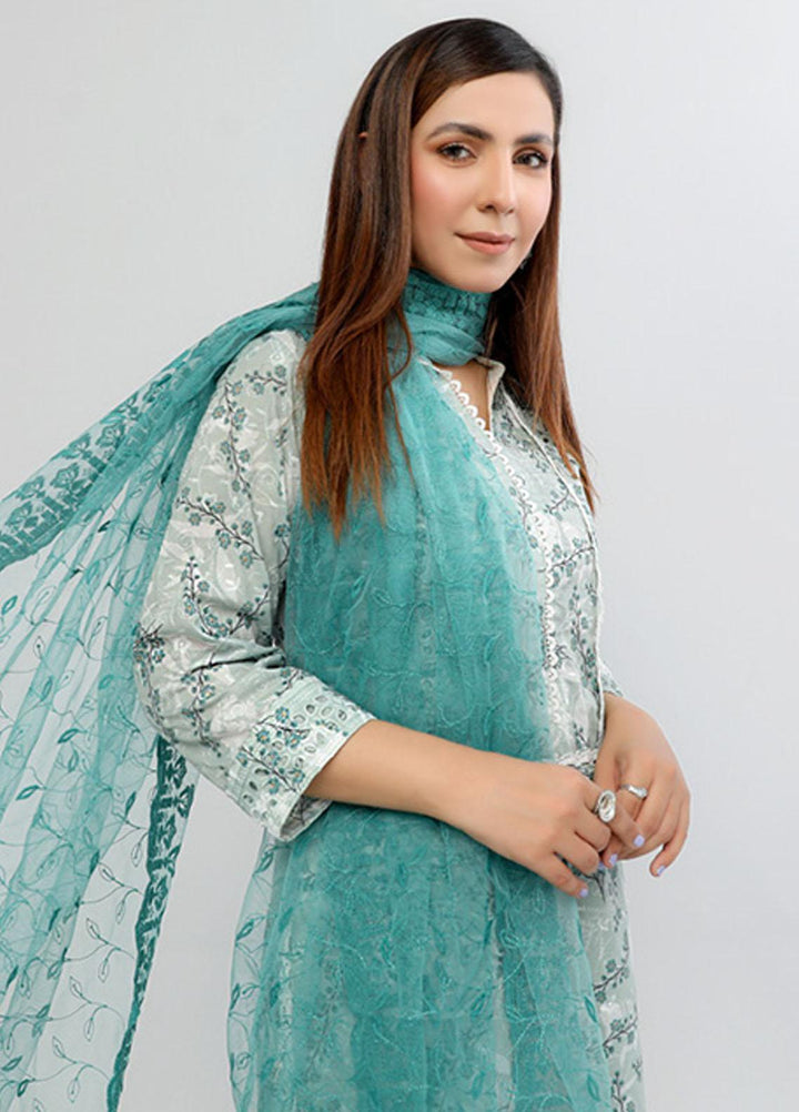 PrintKari By Noorma Kaamal Chikankari Schiffli Suits Unstitched 3 Piece NK23PK NK-DCP-04 - Summer Collection