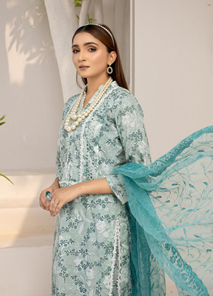 PrintKari By Noorma Kaamal Chikankari Schiffli Suits Unstitched 3 Piece NK23PK NK-DCP-04 - Summer Collection