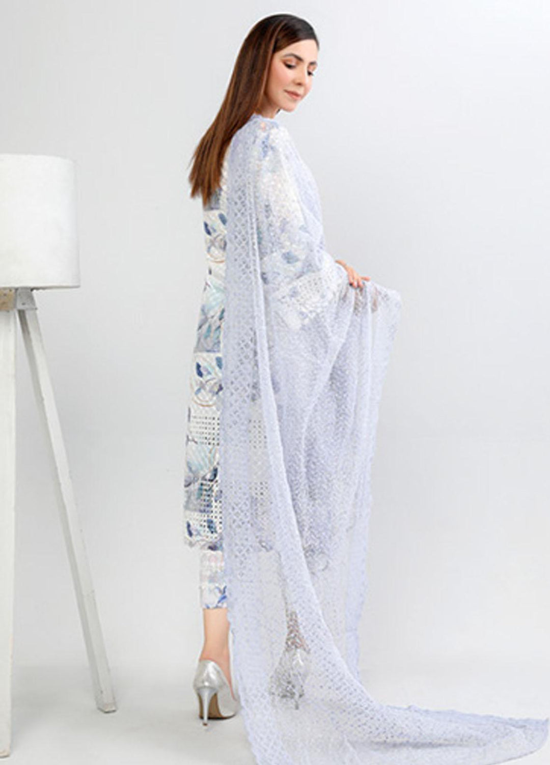 PrintKari By Noorma Kaamal Chikankari Schiffli Suits Unstitched 3 Piece NK23PK NK-DCP-05 - Summer Collection