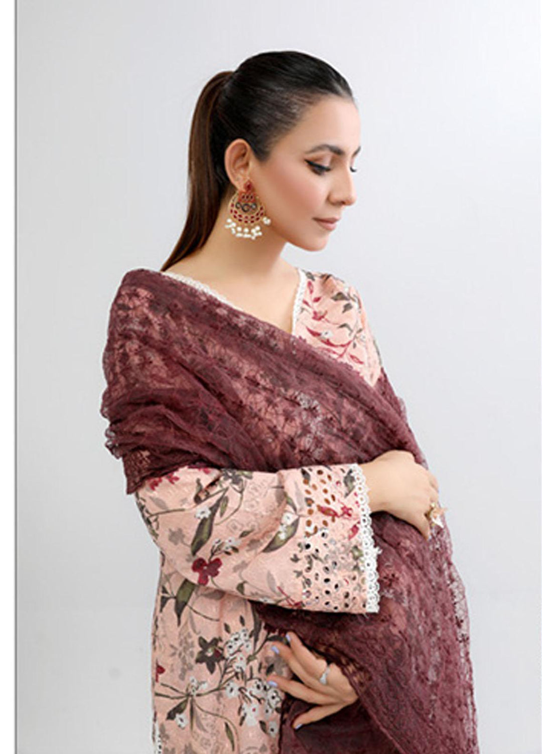 PrintKari By Noorma Kaamal Chikankari Schiffli Suits Unstitched 3 Piece NK23PK NK-DCP-06 - Summer Collection