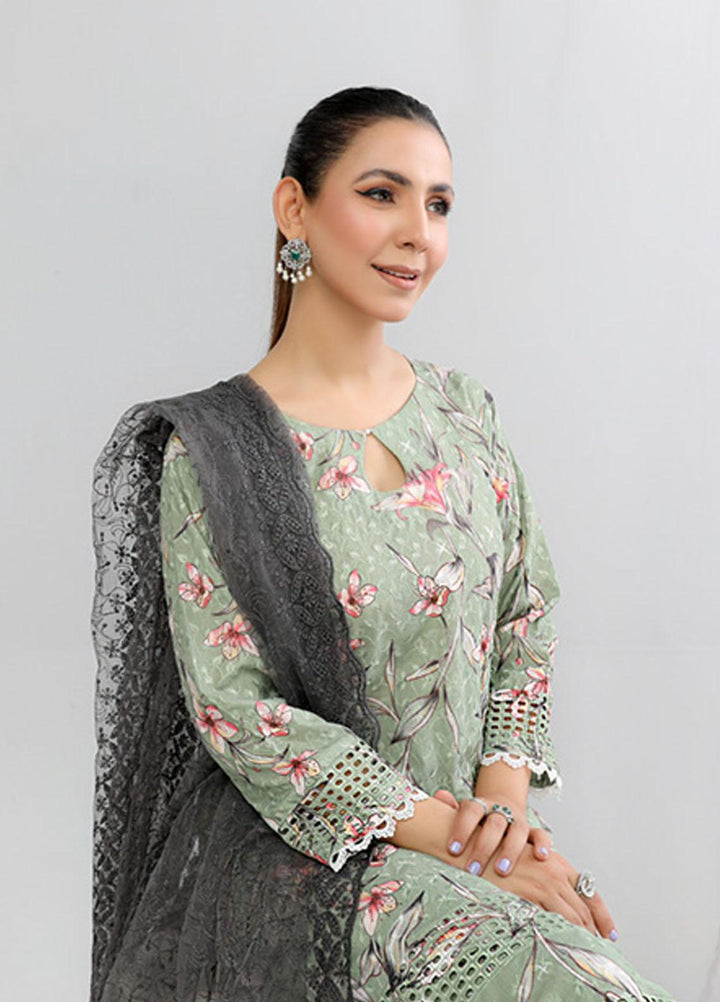 PrintKari By Noorma Kaamal Chikankari Schiffli Suits Unstitched 3 Piece NK23PK NK-DCP-07 - Summer Collection