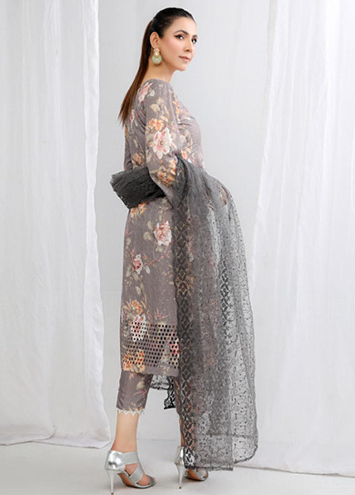 PrintKari By Noorma Kaamal Chikankari Schiffli Suits Unstitched 3 Piece NK23PK NK-DCP-08 - Summer Collection