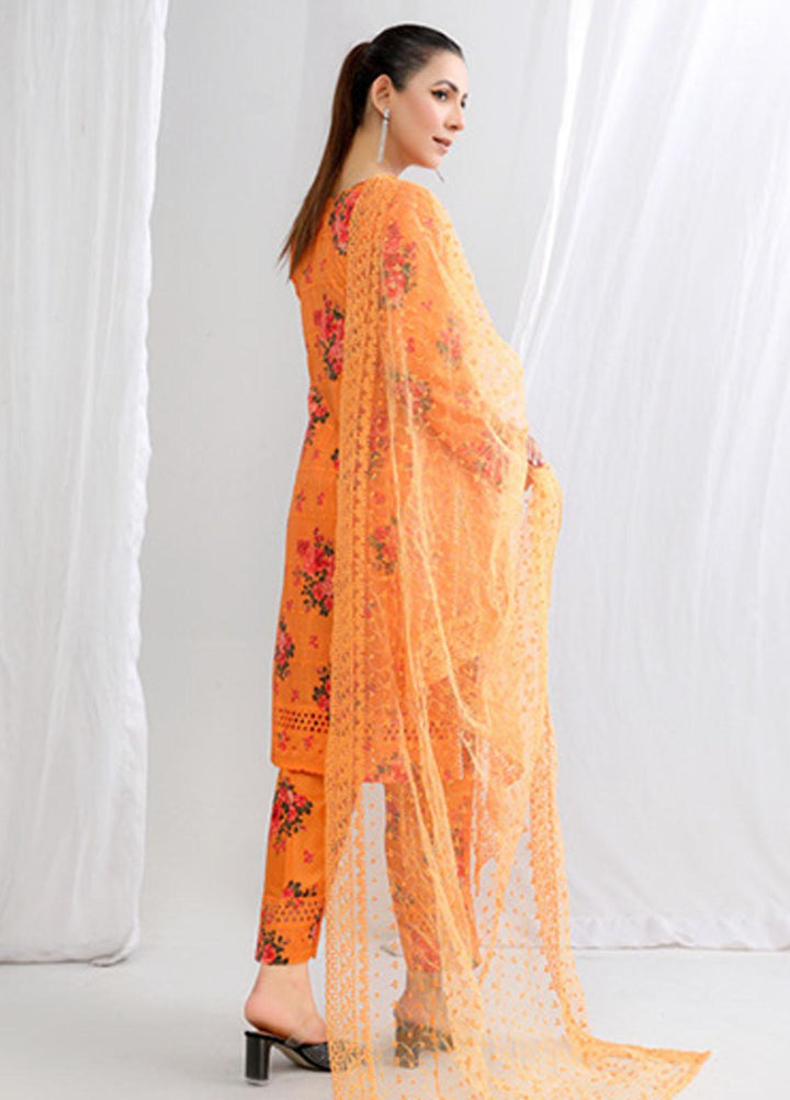 PrintKari By Noorma Kaamal Chikankari Schiffli Suits Unstitched 3 Piece NK23PK NK-DCP-09 - Summer Collection