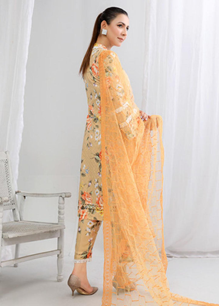 PrintKari By Noorma Kaamal Chikankari Schiffli Suits Unstitched 3 Piece NK23PK NK-DCP-10 - Summer Collection