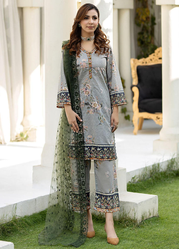 Printkari By Noorma Kaamal Chikankari Schiffli Suits Unstitched 3 Piece NK24PK NK-LPK-02 Louts - Summer Collection