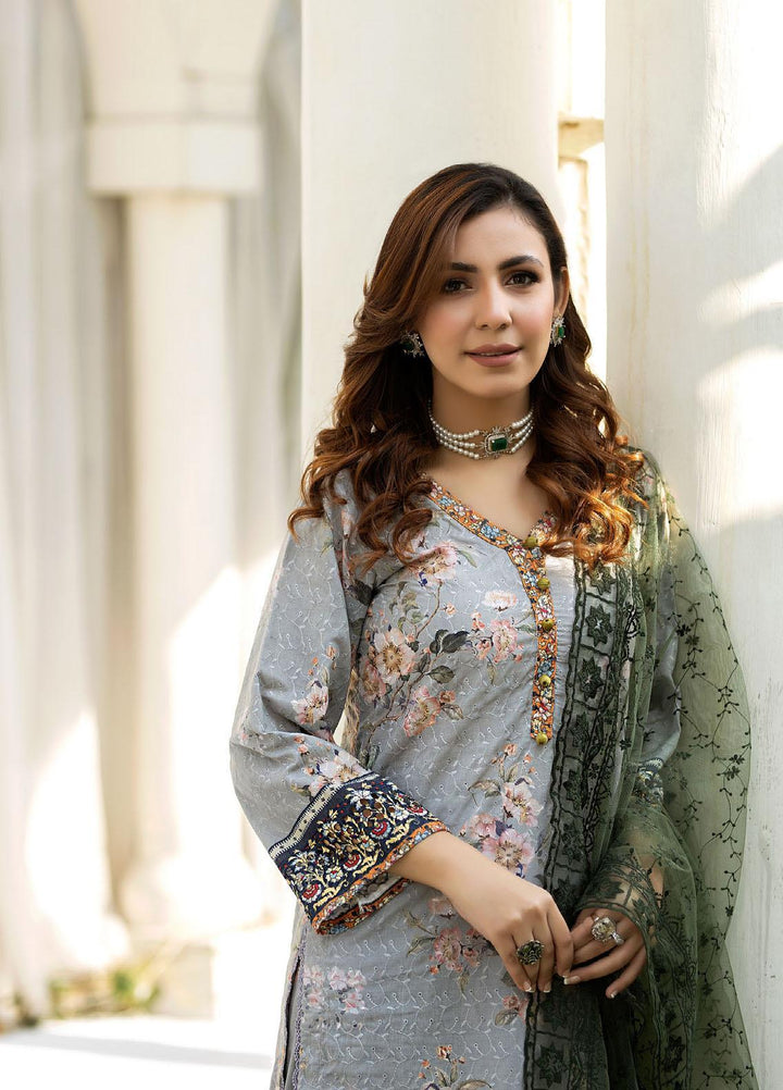 Printkari By Noorma Kaamal Chikankari Schiffli Suits Unstitched 3 Piece NK24PK NK-LPK-02 Louts - Summer Collection