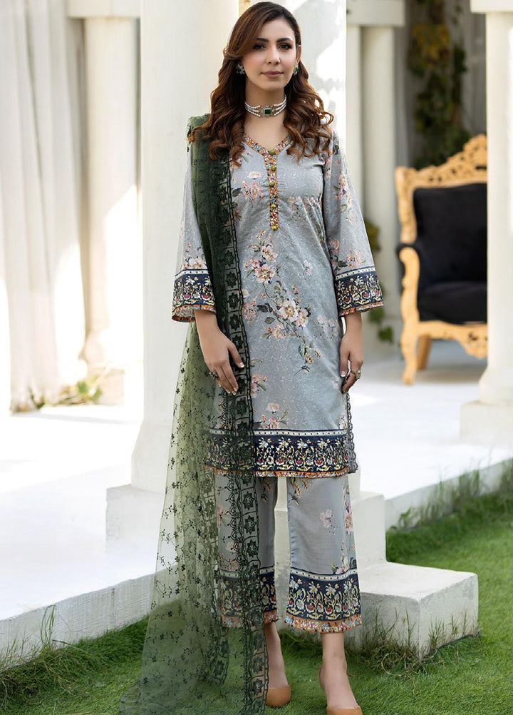 Printkari By Noorma Kaamal Chikankari Schiffli Suits Unstitched 3 Piece NK24PK NK-LPK-02 Louts - Summer Collection