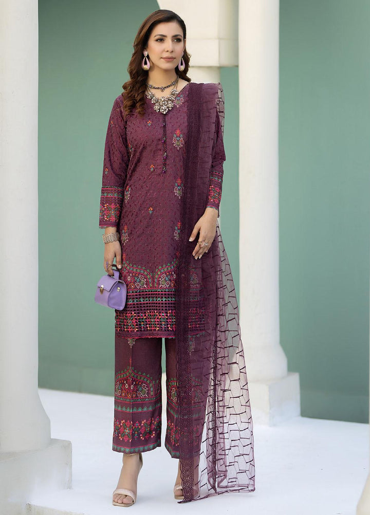 Printkari By Noorma Kaamal Chikankari Schiffli Suits Unstitched 3 Piece NK24PK NK-LPK-04 Gazania - Summer Collection