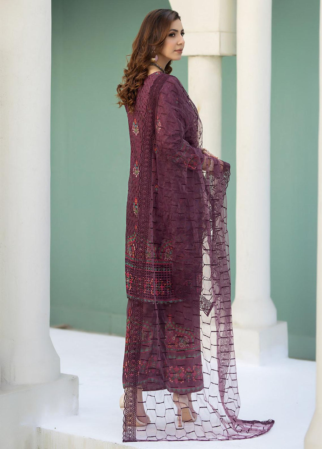 Printkari By Noorma Kaamal Chikankari Schiffli Suits Unstitched 3 Piece NK24PK NK-LPK-04 Gazania - Summer Collection