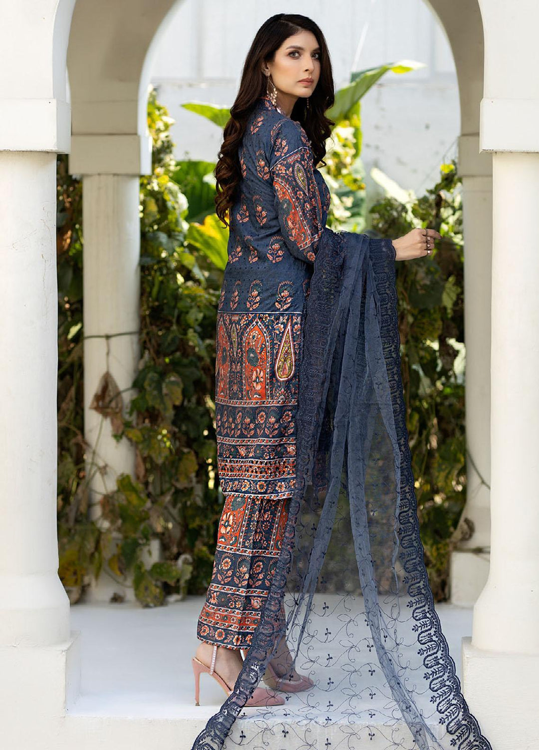 Printkari By Noorma Kaamal Chikankari Schiffli Suits Unstitched 3 Piece NK24PK NK-LPK-05 Daisy - Summer Collection