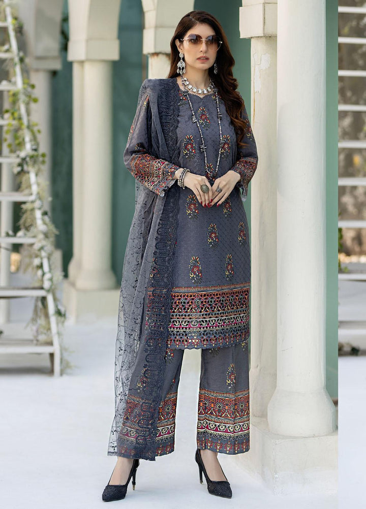 Printkari By Noorma Kaamal Chikankari Schiffli Suits Unstitched 3 Piece NK24PK NK-LPK-06 Gardenia - Summer Collection