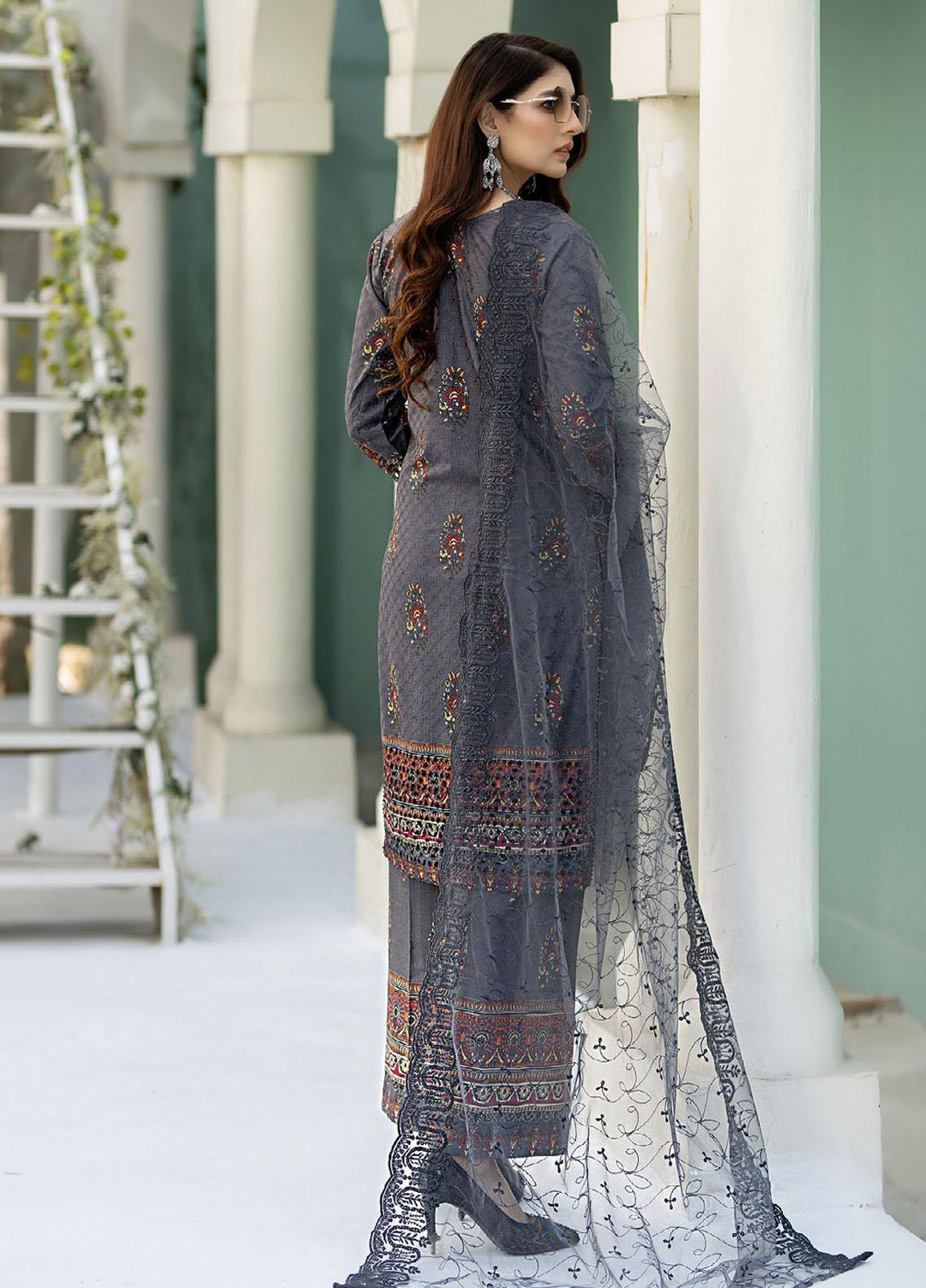 Printkari By Noorma Kaamal Chikankari Schiffli Suits Unstitched 3 Piece NK24PK NK-LPK-06 Gardenia - Summer Collection