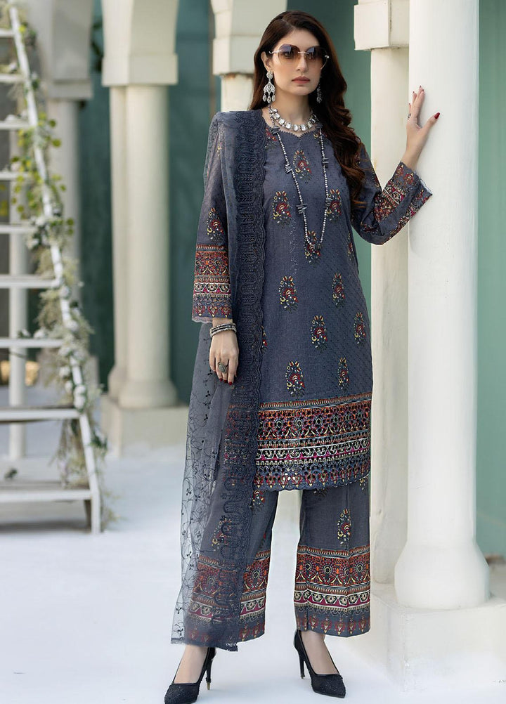 Printkari By Noorma Kaamal Chikankari Schiffli Suits Unstitched 3 Piece NK24PK NK-LPK-06 Gardenia - Summer Collection