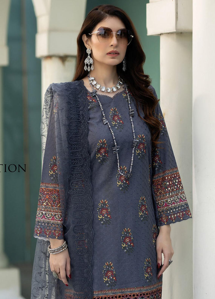 Printkari By Noorma Kaamal Chikankari Schiffli Suits Unstitched 3 Piece NK24PK NK-LPK-06 Gardenia - Summer Collection
