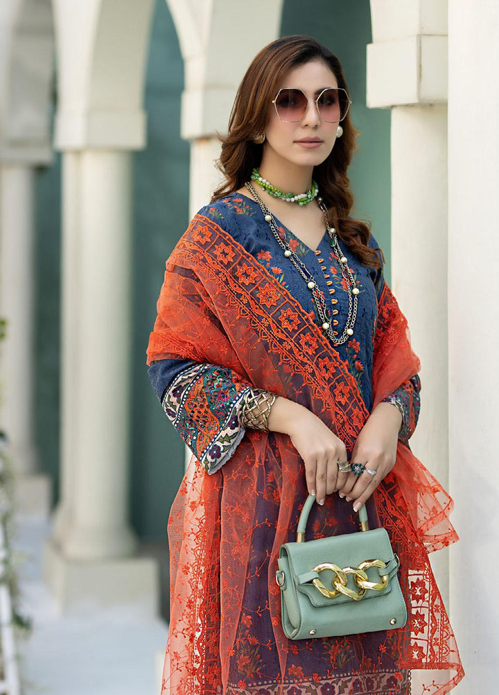 Printkari By Noorma Kaamal Chikankari Schiffli Suits Unstitched 3 Piece NK24PK NK-LPK-07 Carnation - Summer Collection