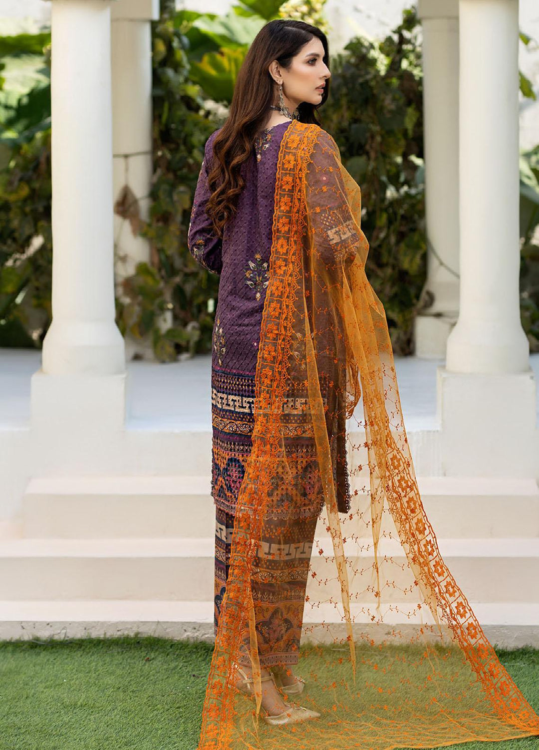 Printkari By Noorma Kaamal Chikankari Schiffli Suits Unstitched 3 Piece NK24PK NK-LPK-08 Orchid - Summer Collection