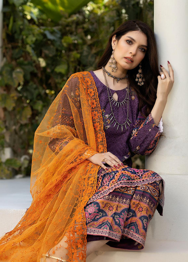 Printkari By Noorma Kaamal Chikankari Schiffli Suits Unstitched 3 Piece NK24PK NK-LPK-08 Orchid - Summer Collection