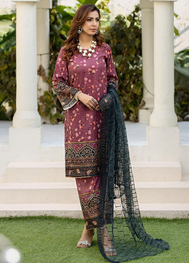 Printkari By Noorma Kaamal Chikankari Schiffli Suits Unstitched 3 Piece NK24PK NK-LPK-09 Aster - Summer Collection