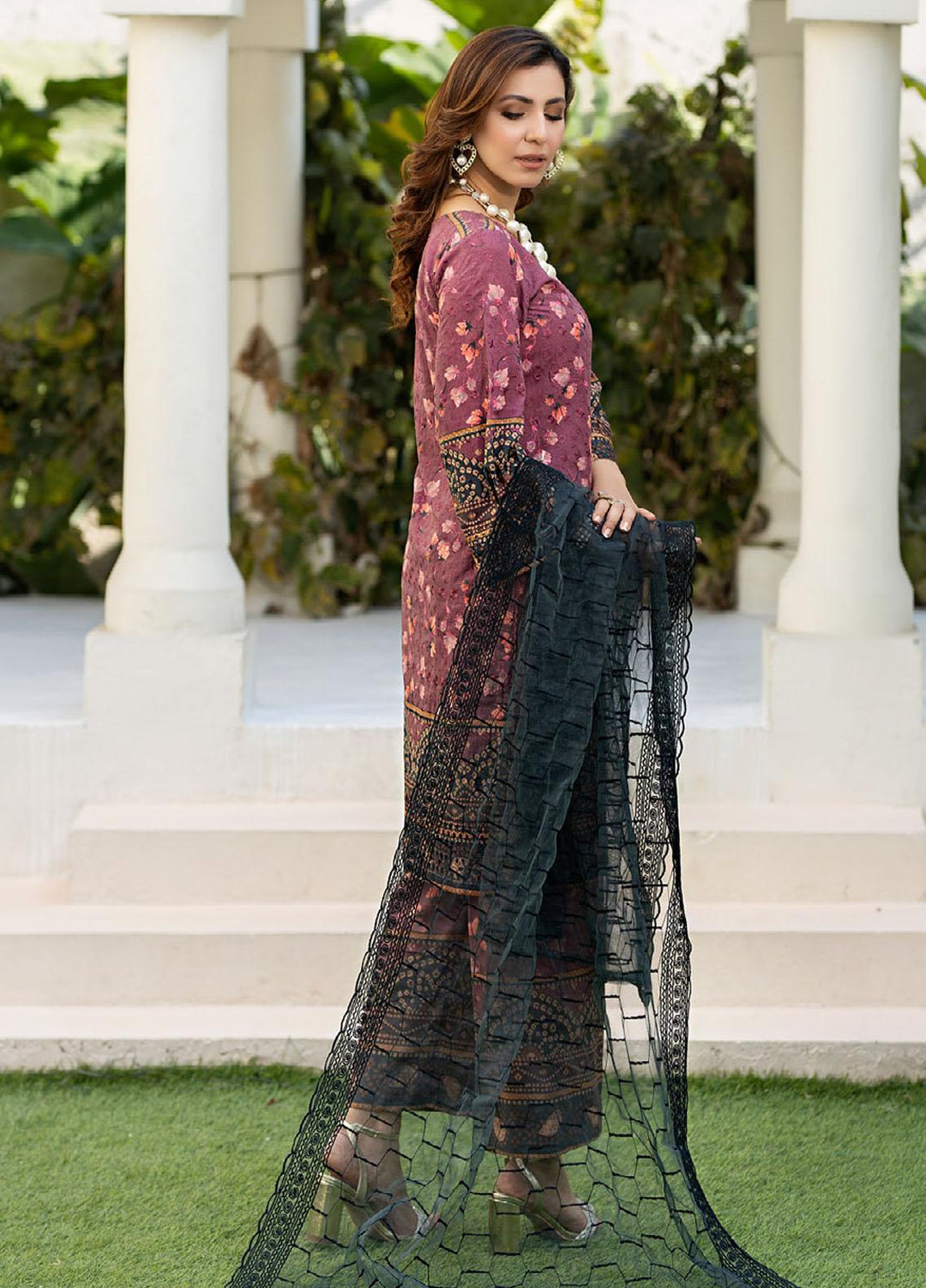 Printkari By Noorma Kaamal Chikankari Schiffli Suits Unstitched 3 Piece NK24PK NK-LPK-09 Aster - Summer Collection