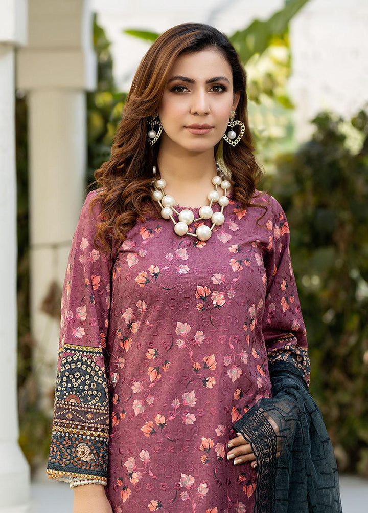 Printkari By Noorma Kaamal Chikankari Schiffli Suits Unstitched 3 Piece NK24PK NK-LPK-09 Aster - Summer Collection