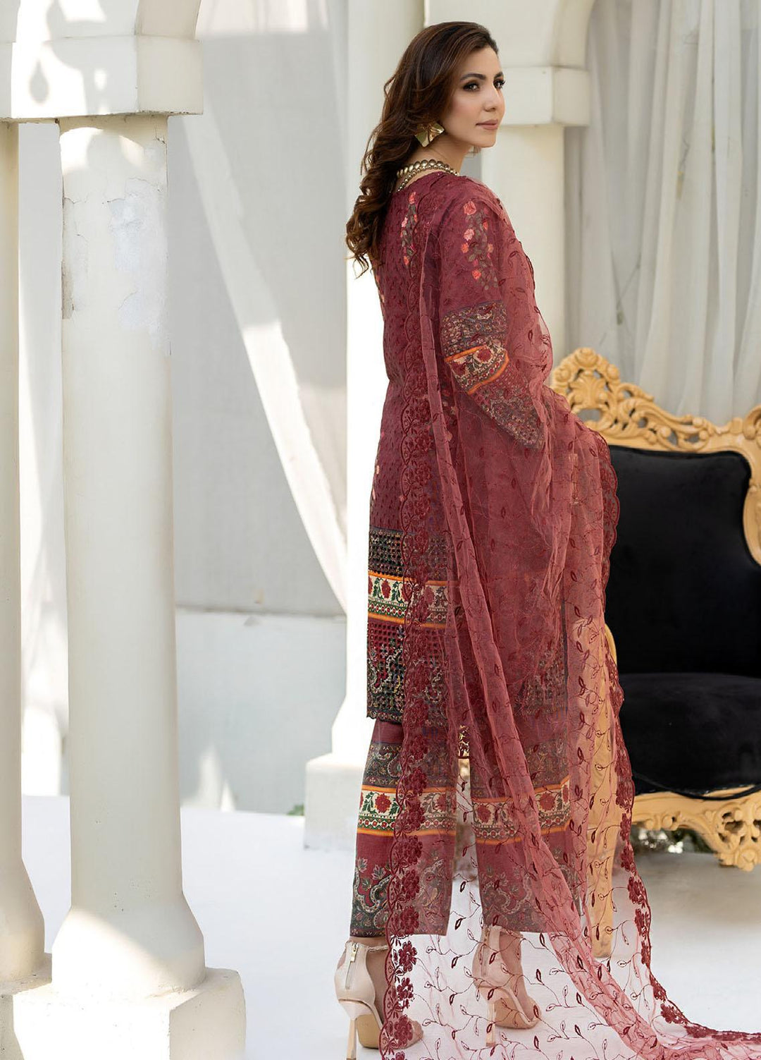 Printkari By Noorma Kaamal Chikankari Schiffli Suits Unstitched 3 Piece NK24PK NK-LPK-10 Azalea - Summer Collection