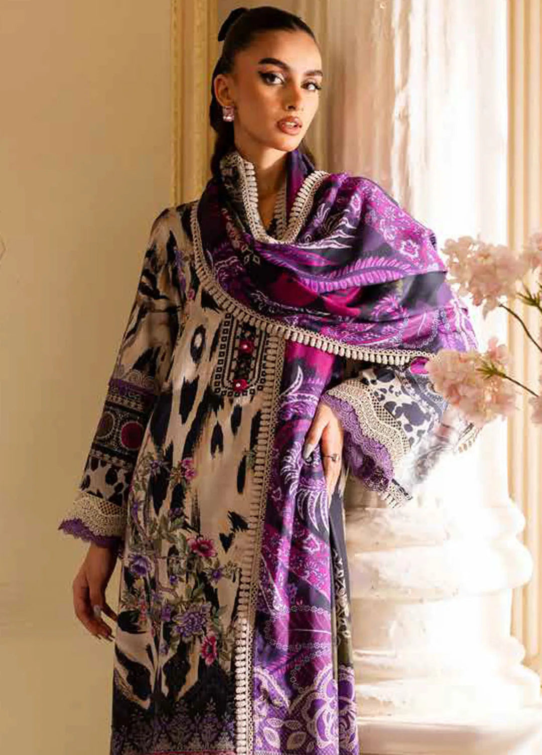 Prints By Nureh Printed Marina Suit Unstitched 3 Piece NU24SW SP-130 - Winter Collection