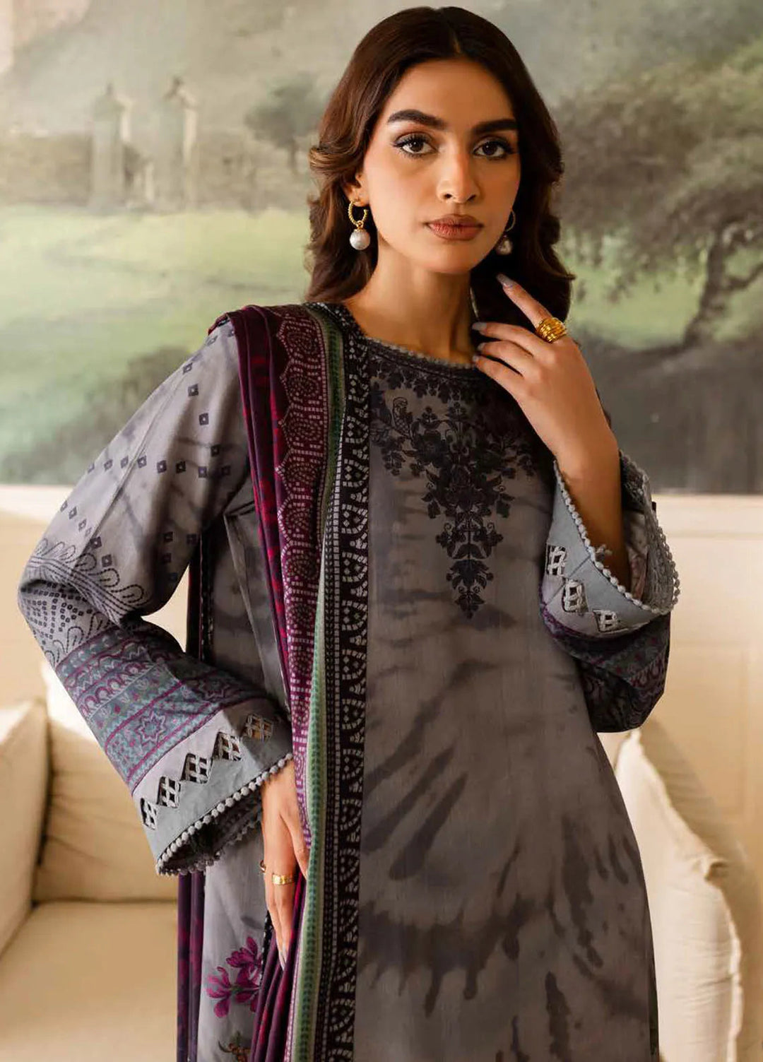 Prints By Nureh Printed Marina Suit Unstitched 3 Piece NU24SW SP-132 - Winter Collection