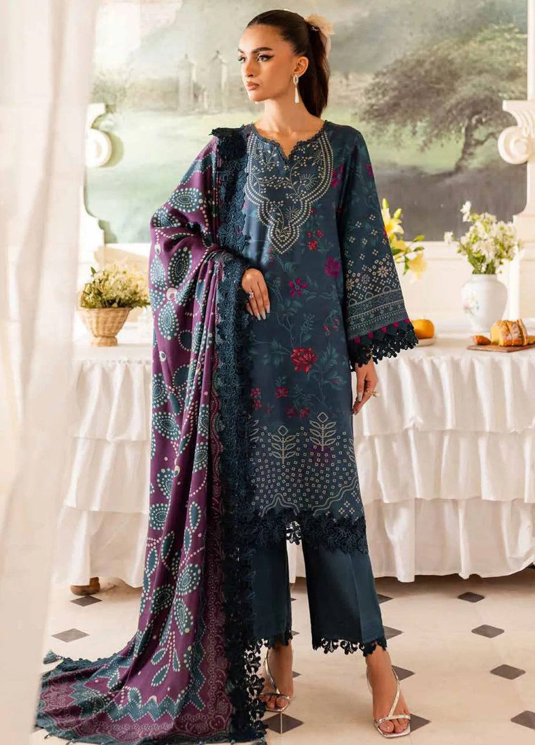 Prints By Nureh Printed Marina Suit Unstitched 3 Piece NU24SW SP-134 - Winter Collection