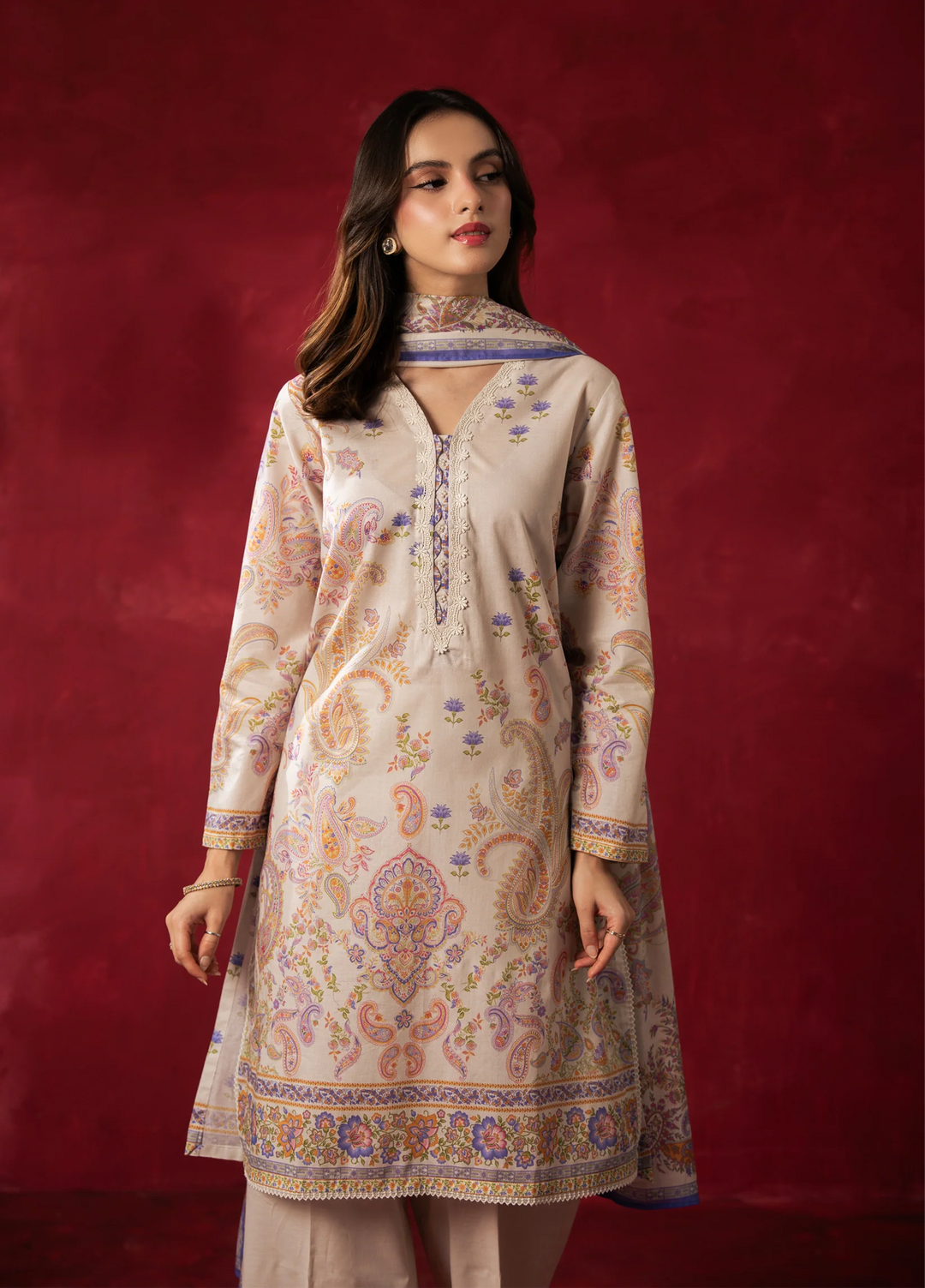 Zoe by Zeen Unstitched Printed Lawn 3 Piece Suit ZN26UZL WFM36600 - Casual Collection