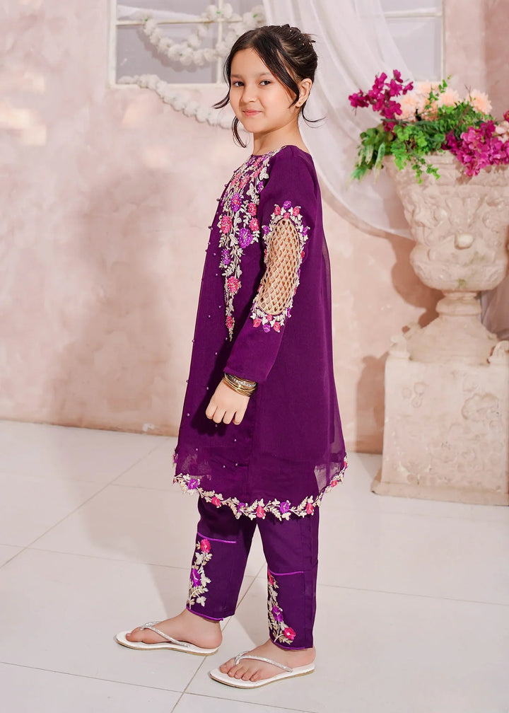 Modest Girls RTW Embroidered Chiffon 3 Piece Suit Pearl Cape Wedding Collection