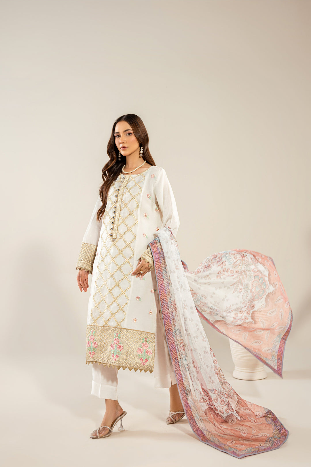 Ramz O Raaz by Ruby Suleiman Pret Festive 3 Piece Ivory Elegance - Festive Collection