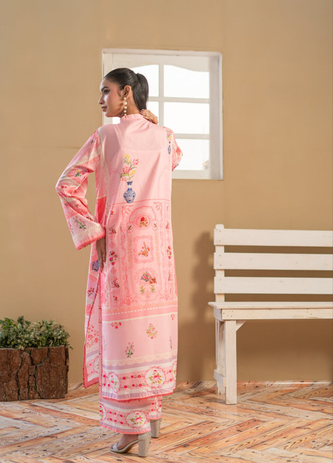 Madiha Gohar Pret Embroidered Malai Silk 2 Piece Suits Blushy Rose - Wedding Collection