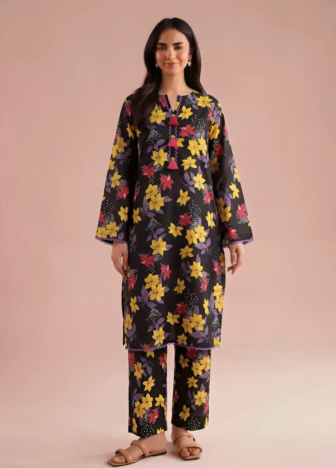 Stitching Cotton Women Pret 2 Piece Printed Suit D-02 - Winter Collection