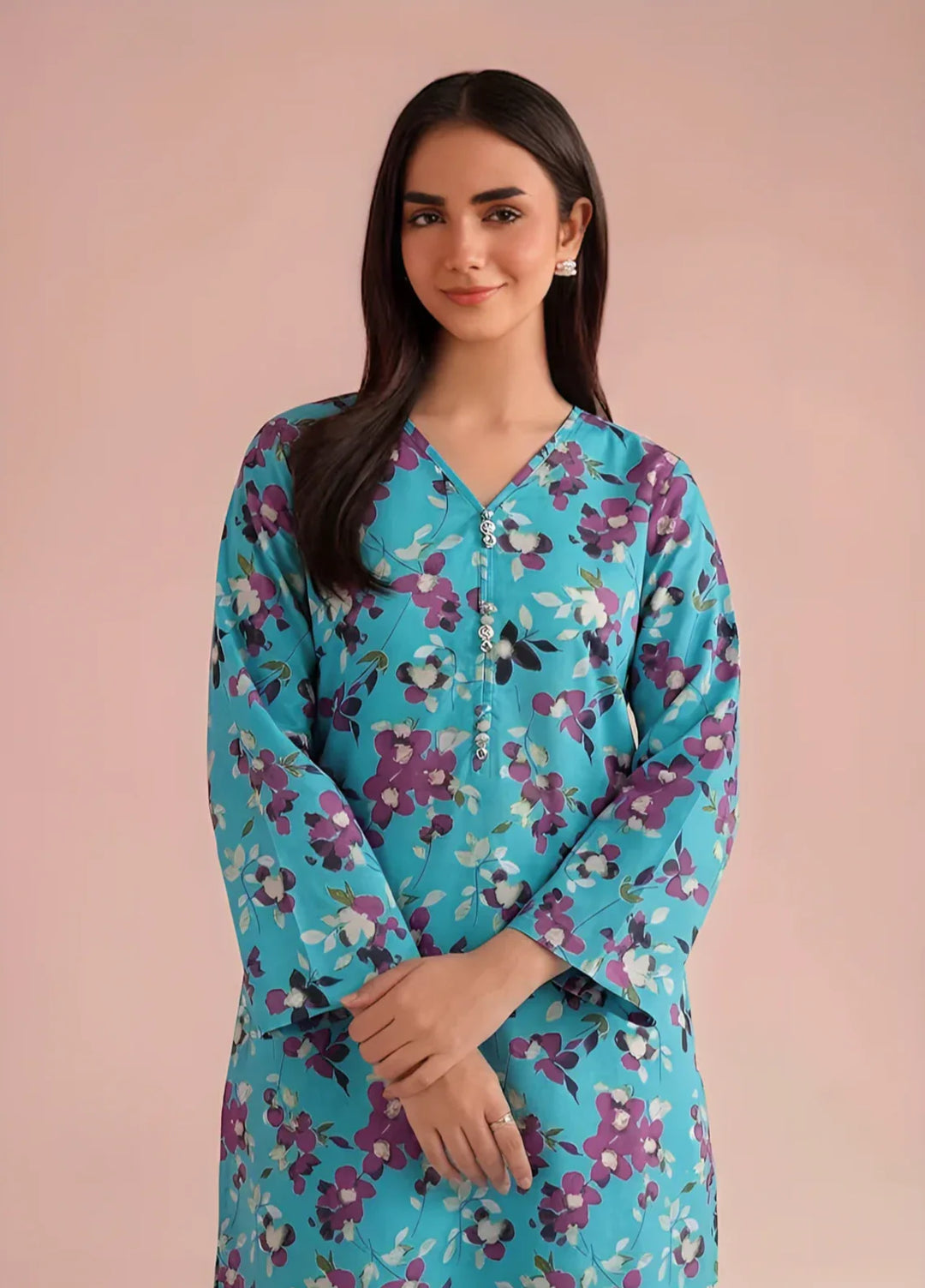 Stitching Cotton Women Pret Pure Cambric 2 Piece Printed Suit D-39 - SummerCollection
