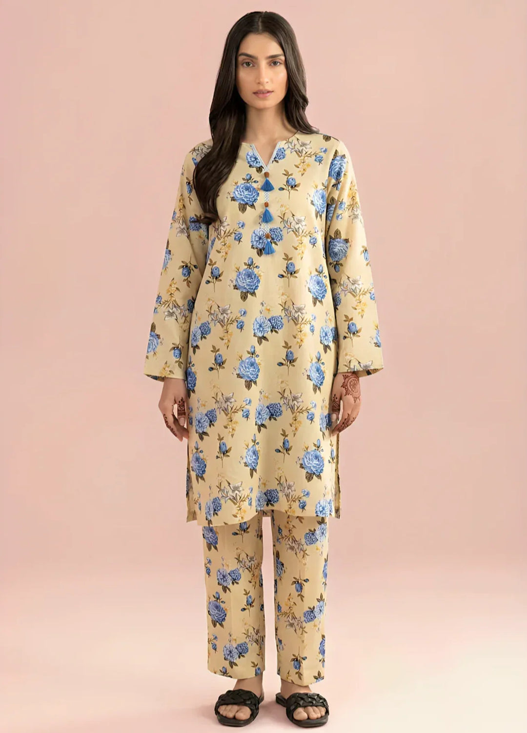 Stitching Cotton Women Pret Pure Cambric 2 Piece Printed Suit D-18 - SummerCollection
