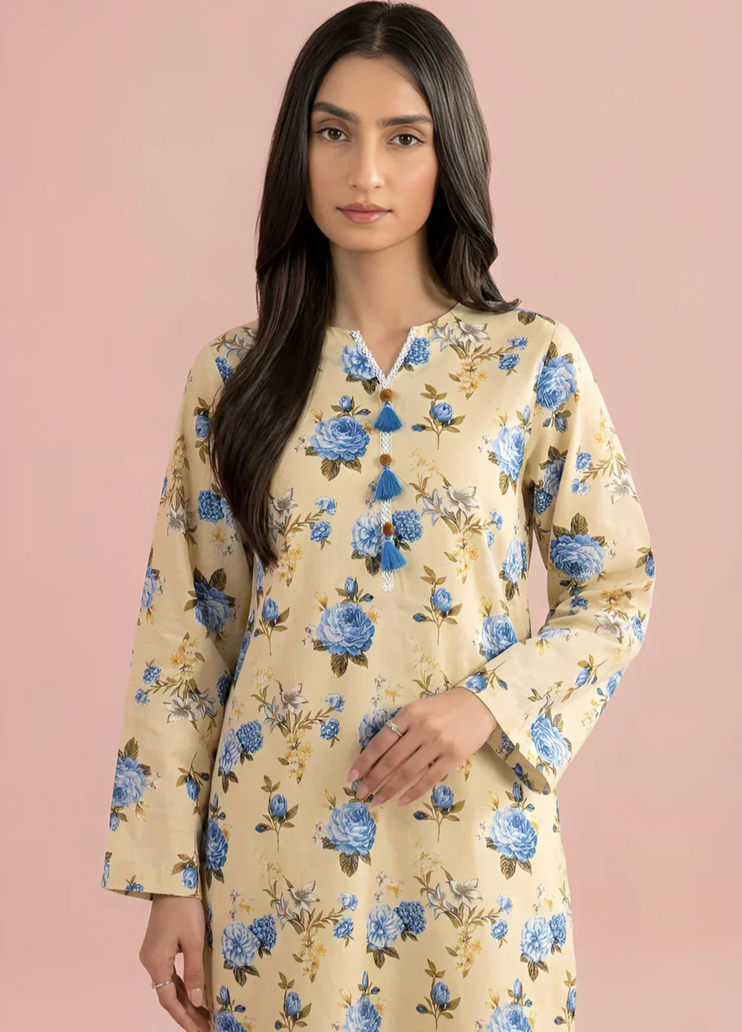 Stitching Cotton Women Pret Pure Cambric 2 Piece Printed Suit D-04 - SummerCollection