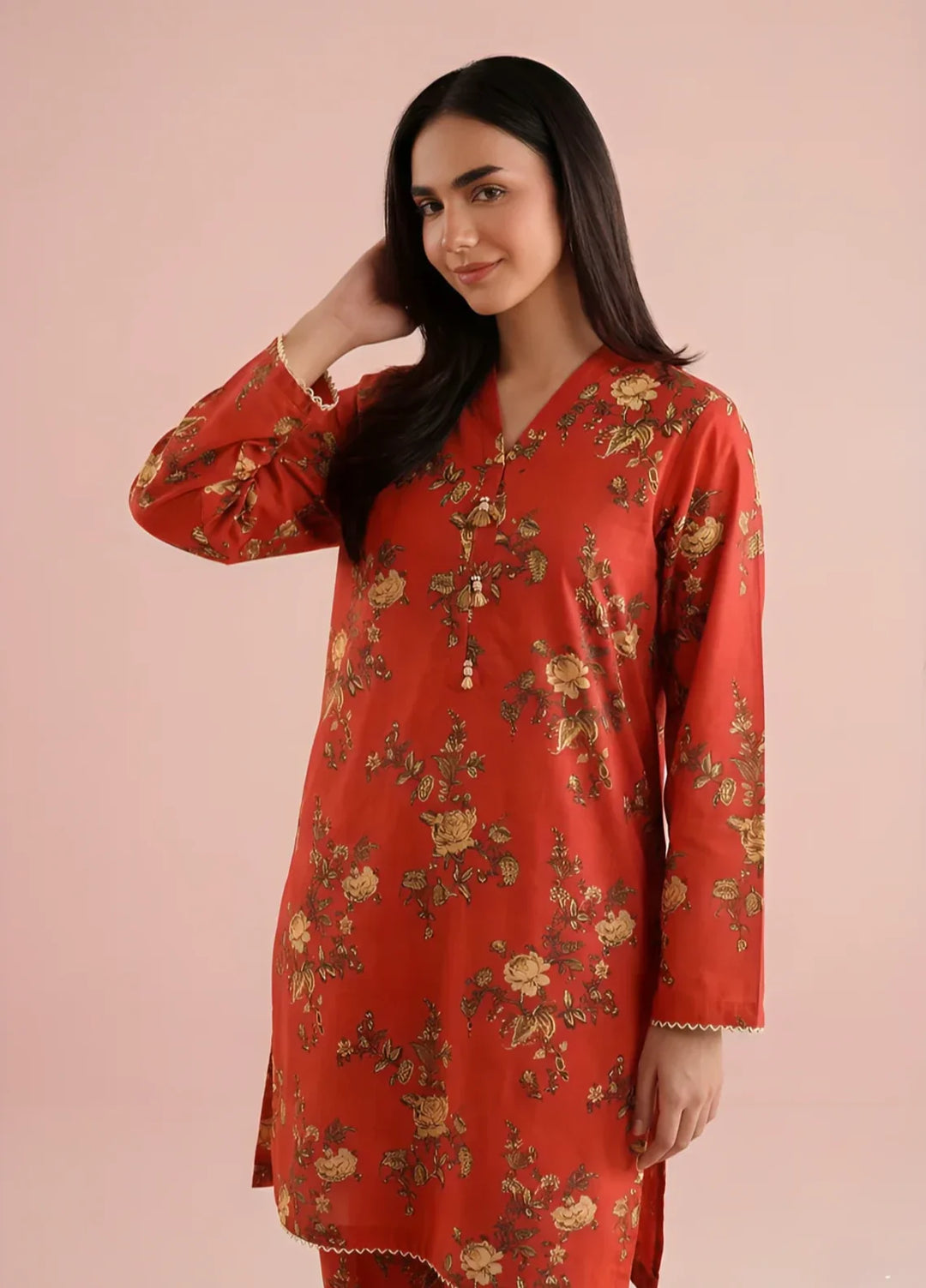 Stitching Cotton Women Pret Pure Cambric 2 Piece Printed Suit D-12 - SummerCollection