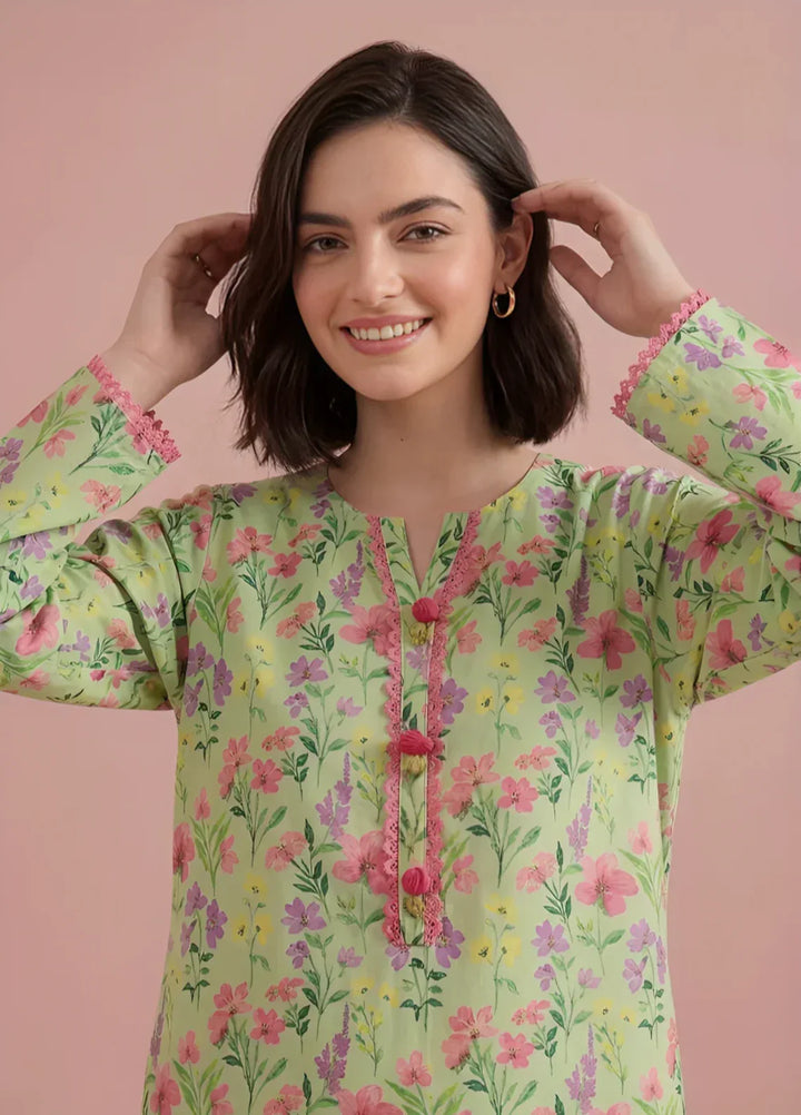 Stitching Cotton Women Pret Pure Cambric 2 Piece Printed Suit D-33 - SummerCollection