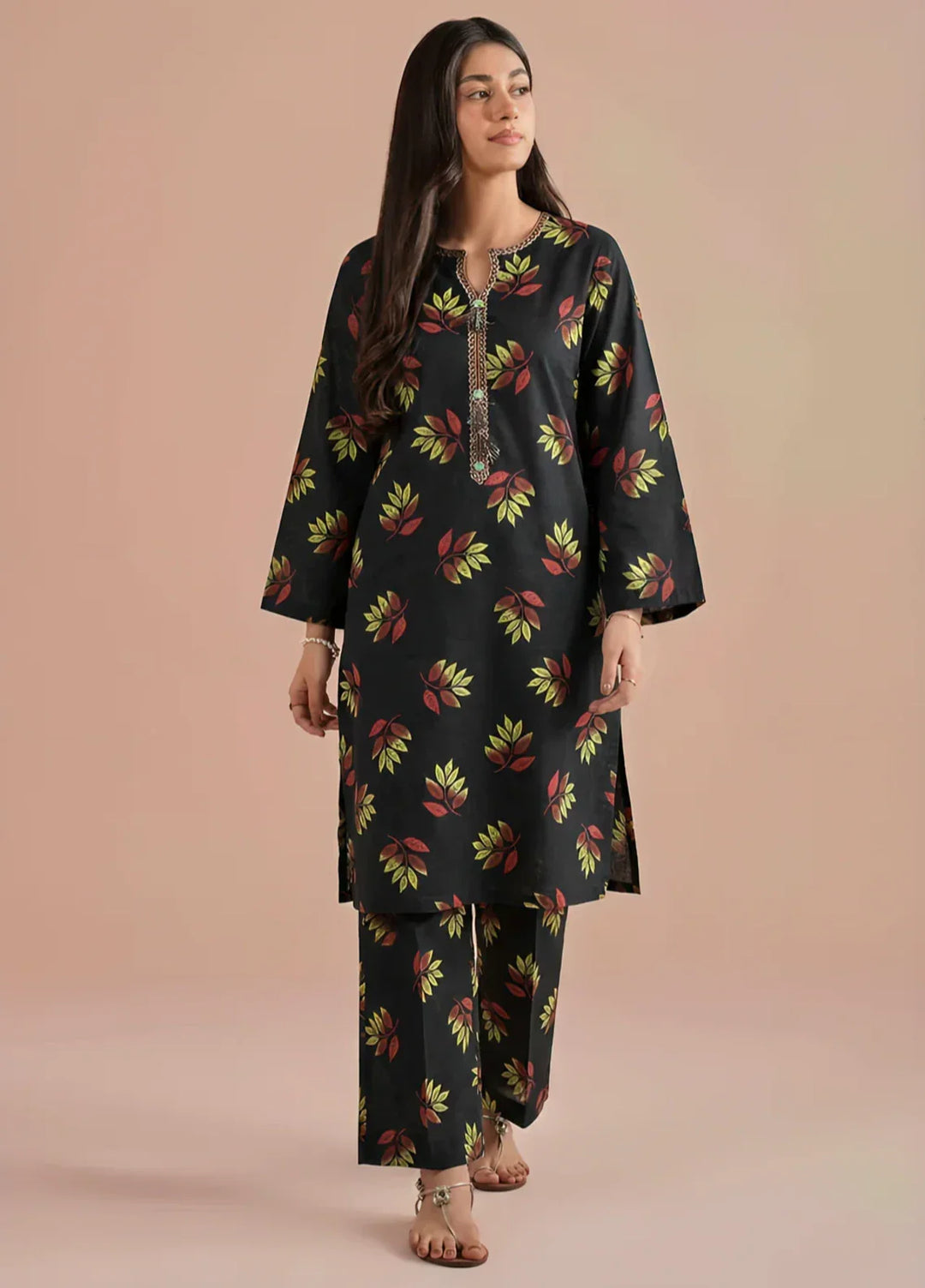 Stitching Cotton Women Pret Pure Cambric 2 Piece Printed Suit D-06 - SummerCollection